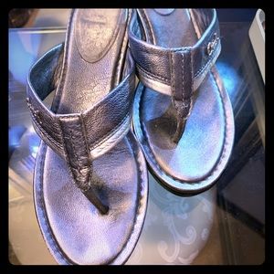 ***SOLD***Coach Leather Platform Thong Sandals